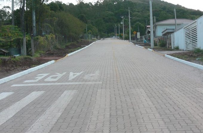 Pavimentação realizada em Arroio Feliz na cidade de Feliz - RS